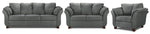 Collier Sofa, Loveseat and Chair Set - Dark Grey