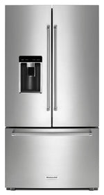 KitchenAid 35.8" 23.8 Cu. Ft. Stainless Steel Counter-Depth French Door Refrigerator - KRFC704FPS