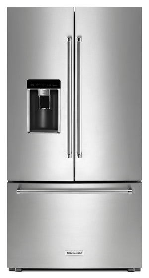 KitchenAid Réfrigérateur 23,8 pi³ porte à 2 battants profondeur comptoir inox KRFC704FPS