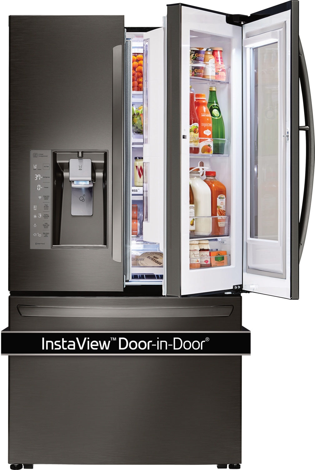 LG Black Stainless Steel Counter-Depth French Door Refrigerator (24 Cu. Ft.) - LFXC24796D