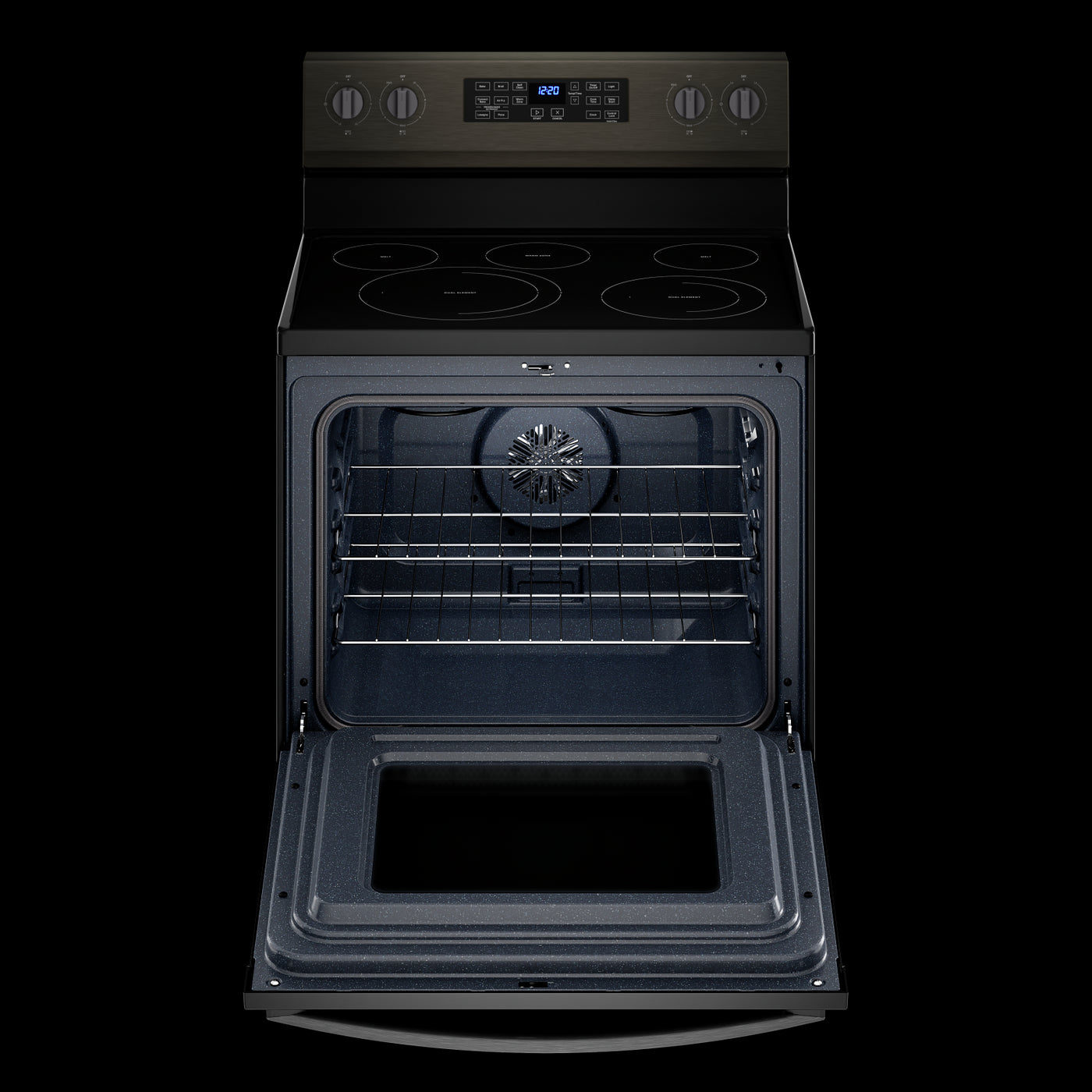 Whirlpool Black Stainless 30" 5-in-1 Range with AirFry (5.3 Cu Ft) - YWFE550S0LV