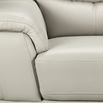 Braylon Leather Sofa - Silver Grey
