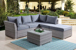 Mulvihill 4-Piece Modular Outdoor Conversation Set - Grey