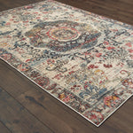 Paxton W047H7L Antiqued Scalloped Medallion Area Rug (6'7"X9'6")