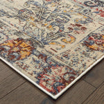 Paxton W047H7L Antiqued Scalloped Medallion Area Rug (9'10"X12'10")
