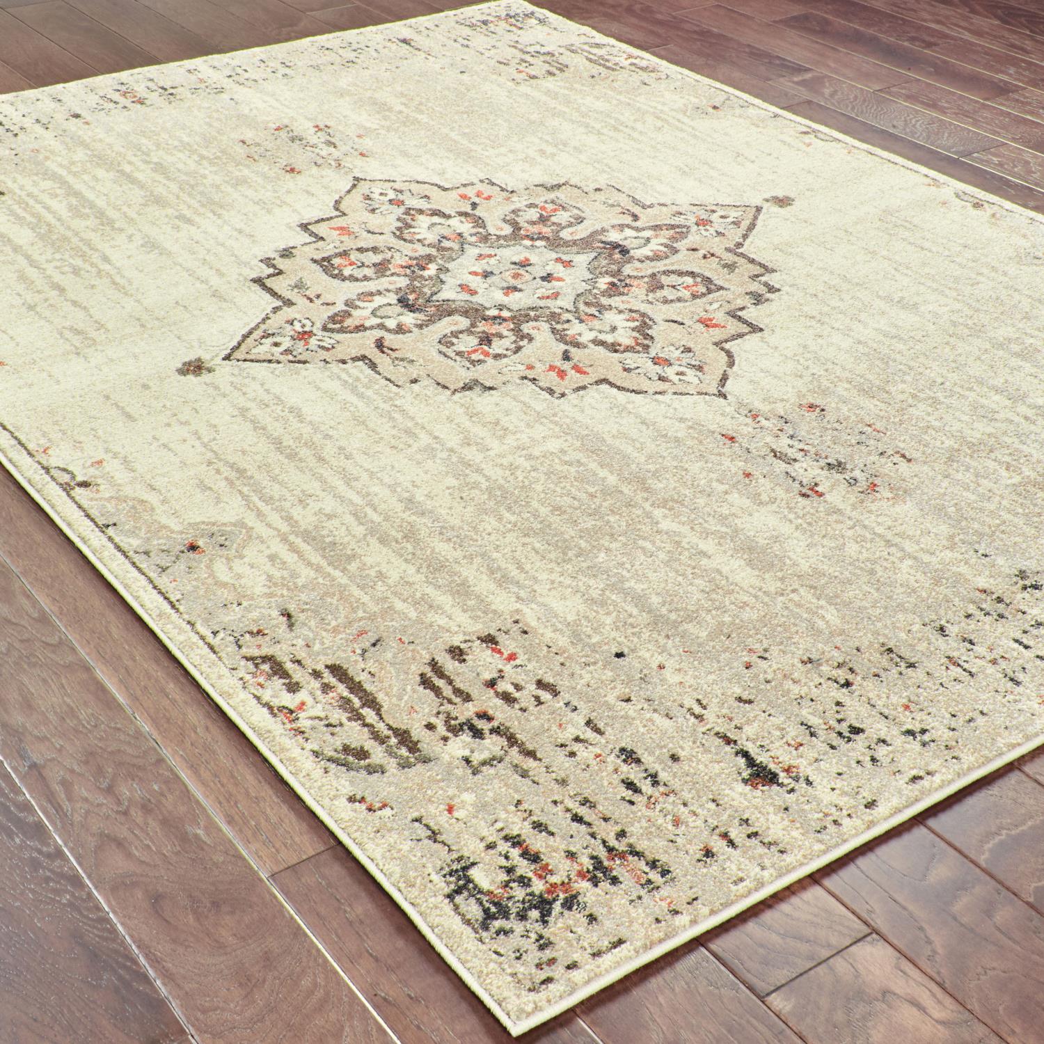 Pierce W072J2L Distressed Area Rug (6'7"X9'6")