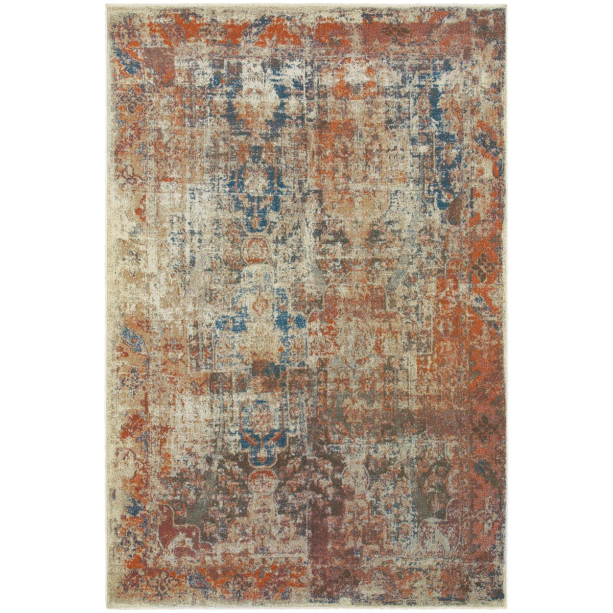 Pierce W521X6L Distressed Abstract Area Rug (7'10"X10'10")