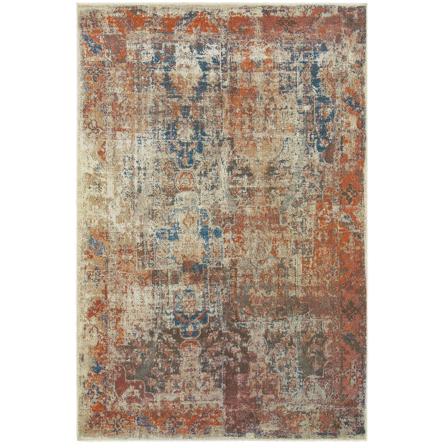 Pierce W521X6L Distressed Abstract Area Rug (6'7"X9'6")