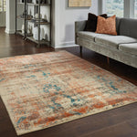 Pierce W521X6L Distressed Abstract Area Rug (6'7"X9'6")