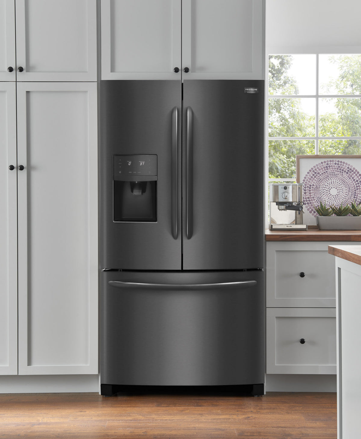 Frigidaire Gallery Black Stainless Steel French Door Refrigerator  (21.7 Cu. Ft.) - FGHD2368TD