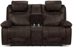 Rebel Power Reclining Loveseat with Console - Brown