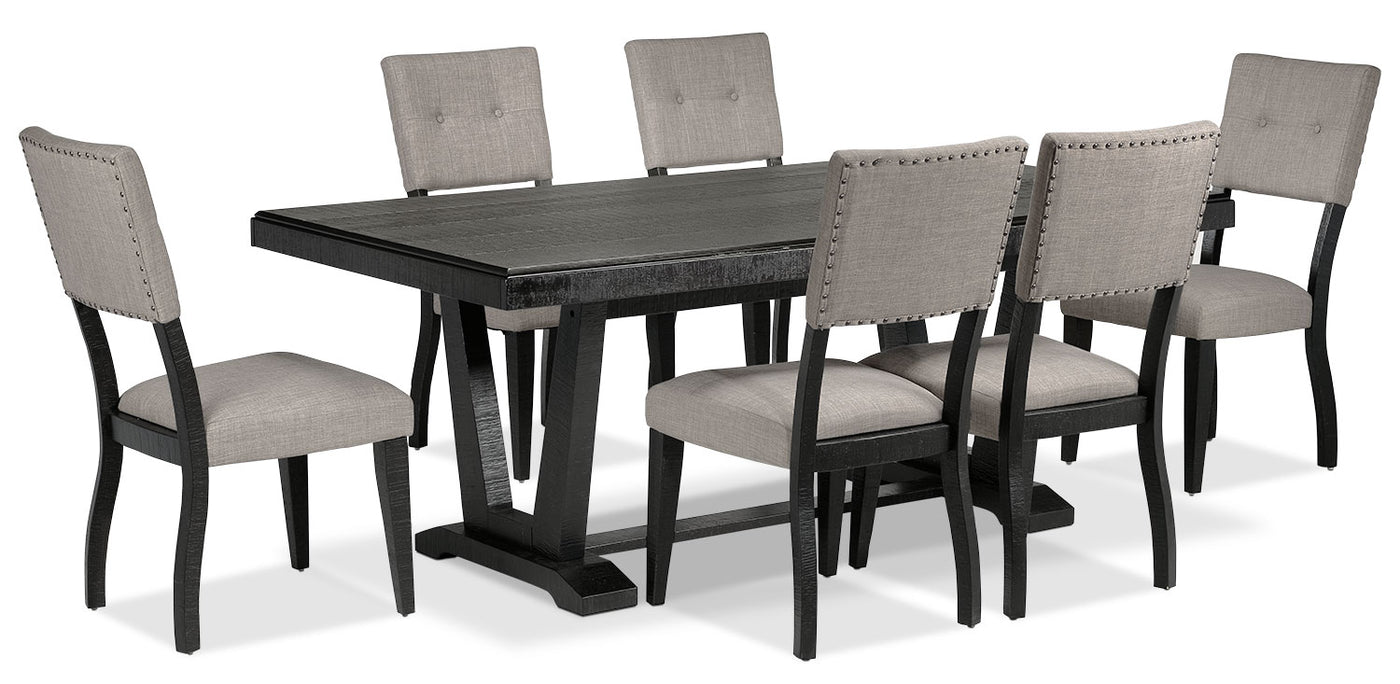 Imari 7-Piece Dining Room Set - Black and Grey