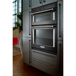 KitchenAid Black Stainless Steel Wall Oven (5.0 Cu. Ft.) w/ Microwave (1.4 Cu. Ft.) - KOCE500EBS