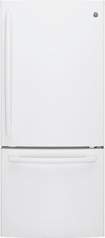 GE 29.75" 20.9 Cu. Ft. White Bottom-Freezer Refrigerator - GDE21DGKWW