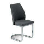 Kate Dining Side Chair - Charcoal/Chrome