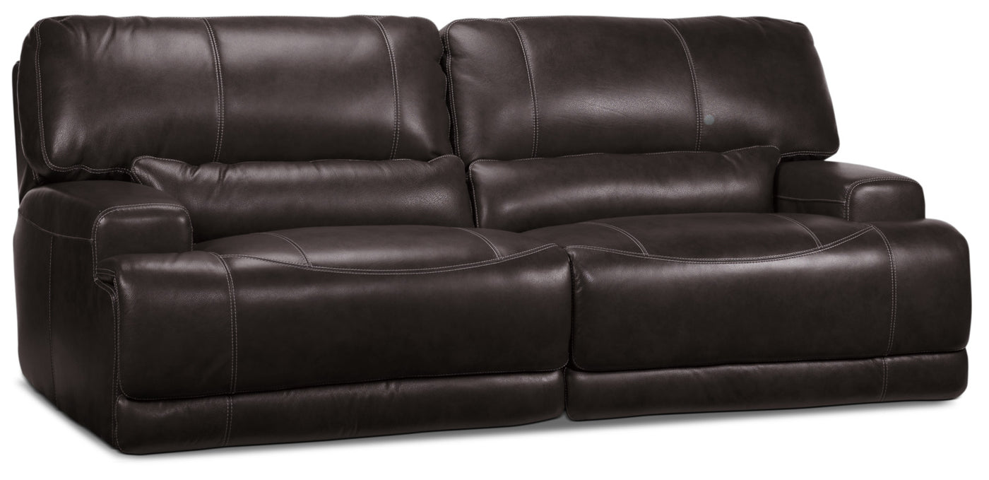 Dearborn Leather Power Reclining Sofa and Recliner Set - Blackberry