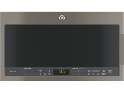 GE Profile Four micro-ondes avec hotte intégrée SpaceMaker 2,1 pi³ ardoise PVM2188SLJC