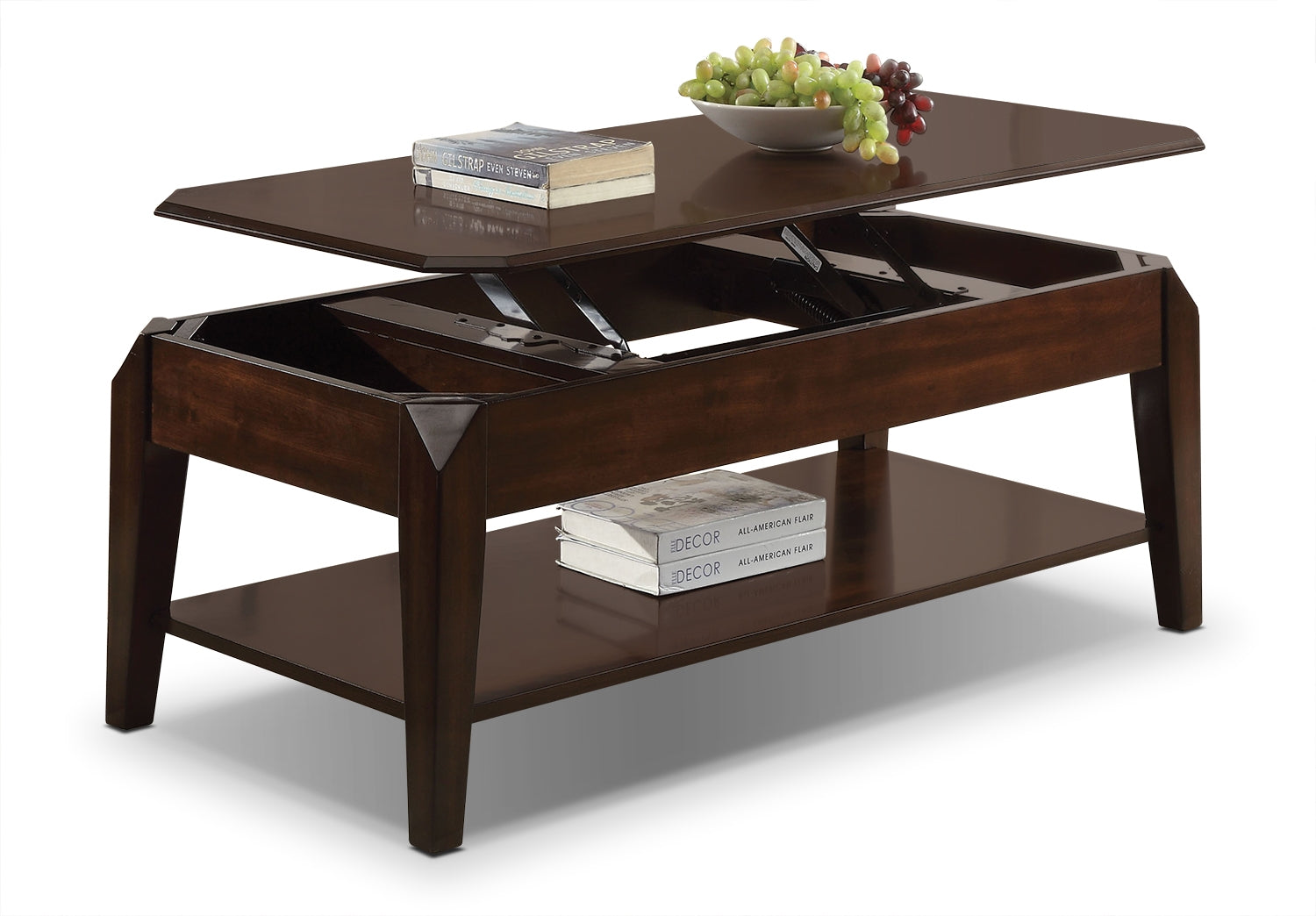 Docila Lift-Top Coffee Table and Two End Tables - Espresso