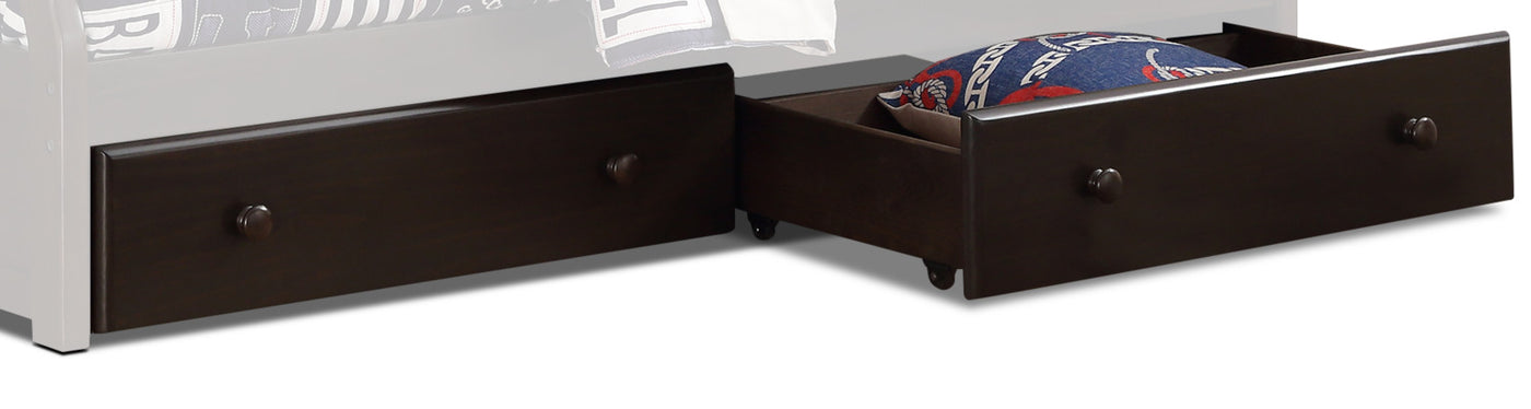 Starship Bunk Bed Pair of Drawers - Grey Espresso