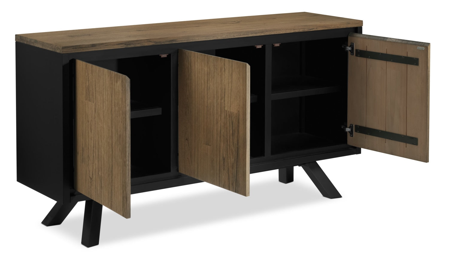 New York Server - Weathered Oak and Black