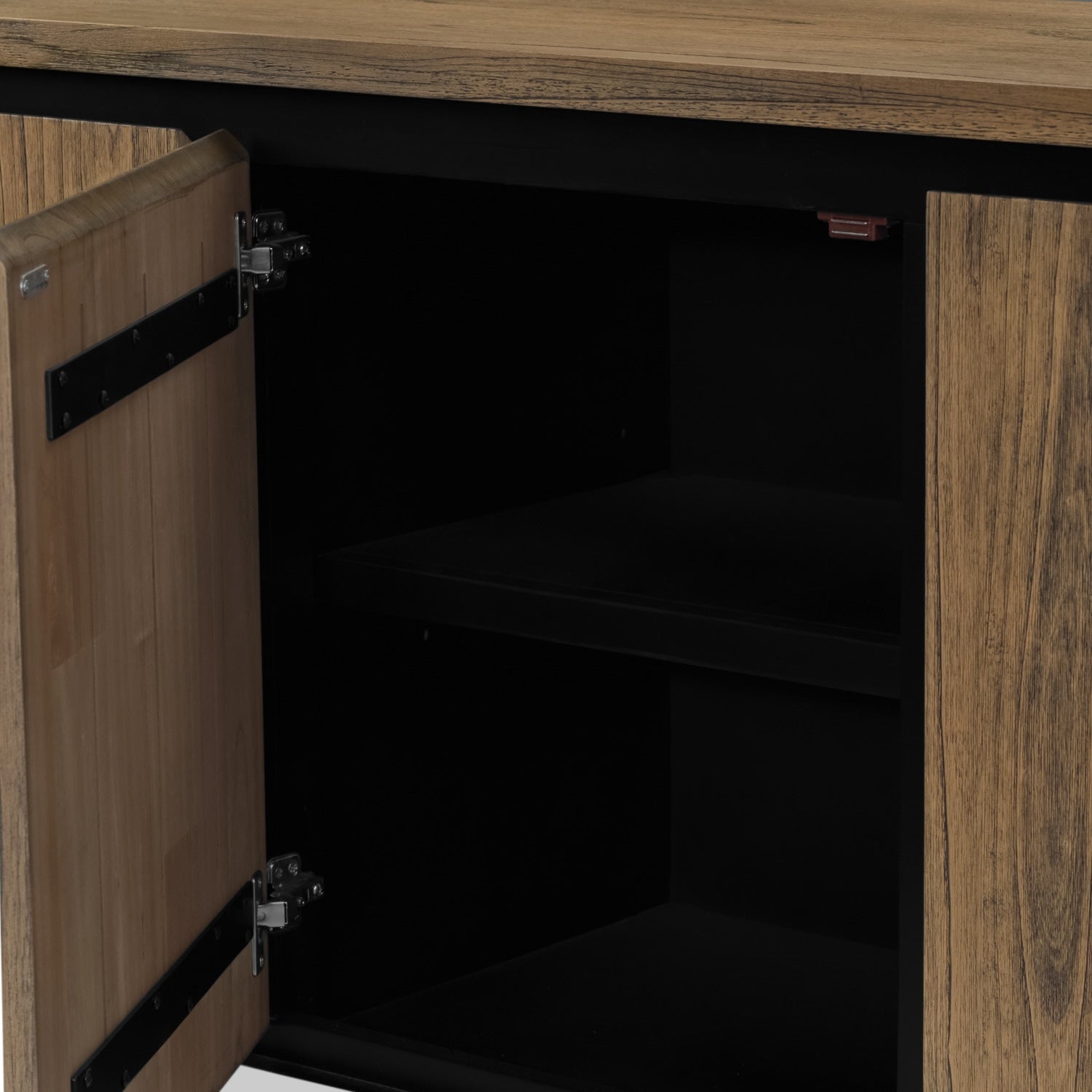 New York Server - Weathered Oak and Black
