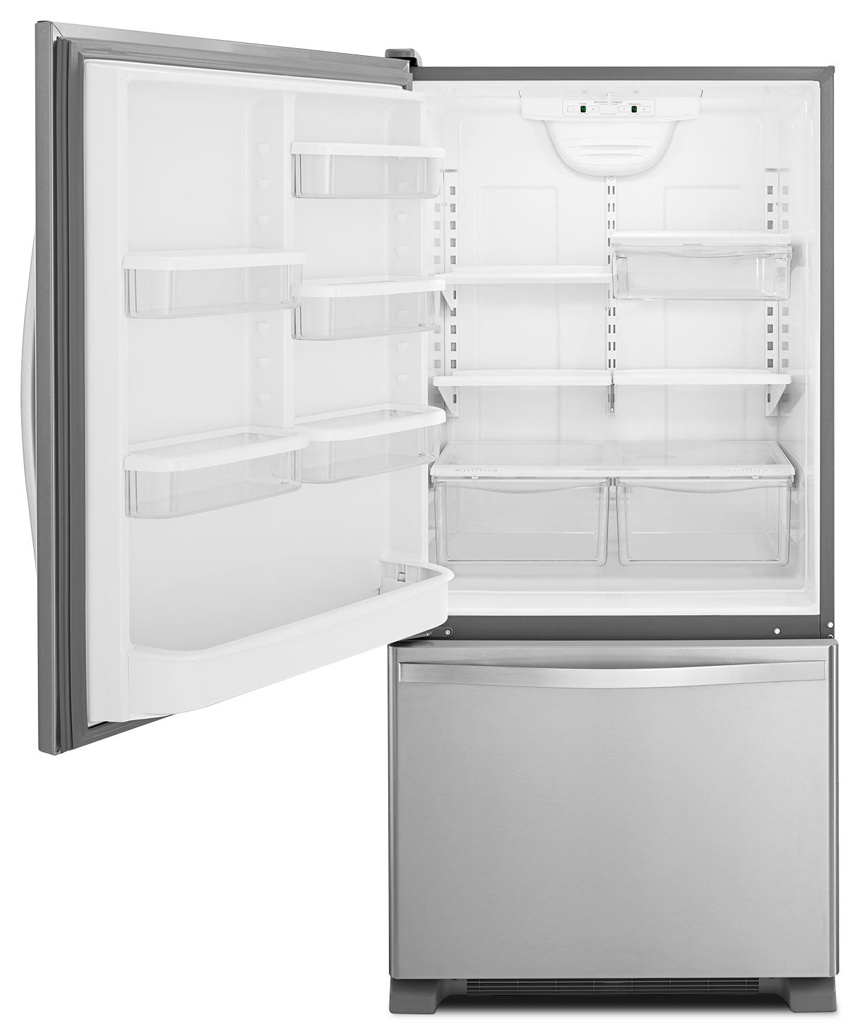 Whirlpool 30" 19 Cu. Ft. Stainless Steel Bottom-Freezer Refrigerator - WRB329LFBM
