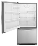 Whirlpool 30" 19 Cu. Ft. Stainless Steel Bottom-Freezer Refrigerator - WRB329LFBM