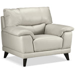 Braylon Leather Chair - Silver Grey