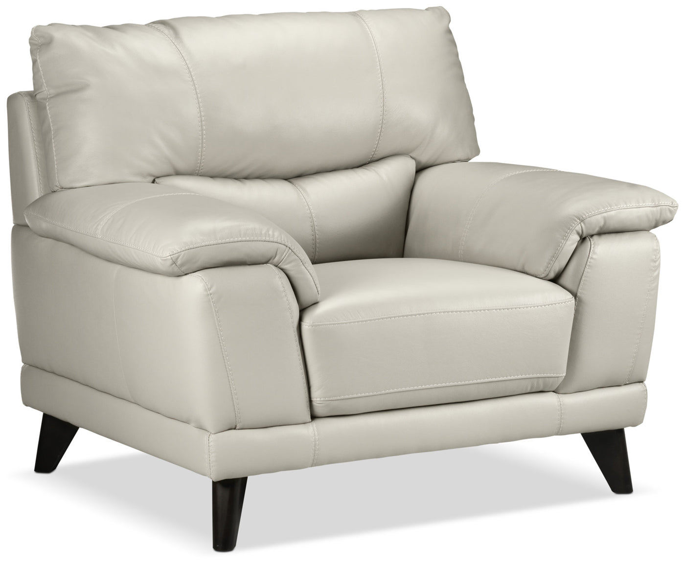 Braylon Leather Chair - Silver Grey
