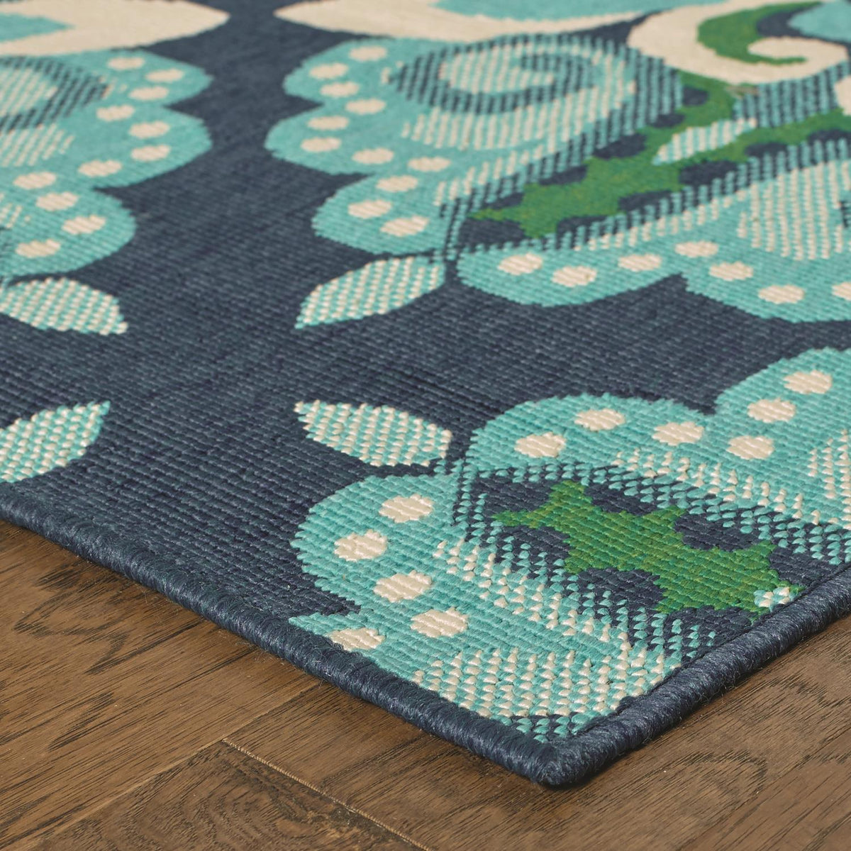 Sarasota W2206BL Medallion Indoor/Outdoor Area Rug (7'10"X10'10")