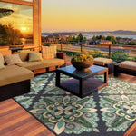 Sarasota W2206BL Medallion Indoor/Outdoor Area Rug (7'10"X10'10")