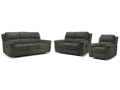 Roarke Ens. Sofa, causeuse et fauteuil inclinables – anthracite