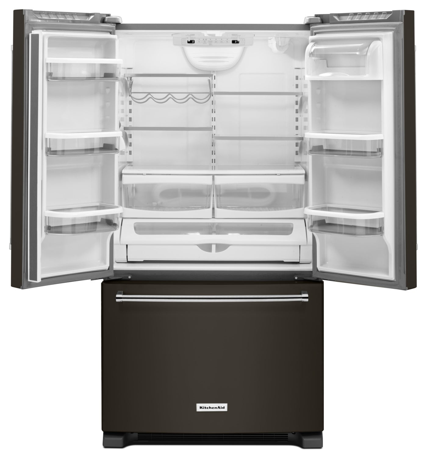 KitchenAid Black Stainless Steel Counter-Depth French Door Refrigerator (20 Cu. Ft.) - KRFC300EBS