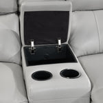 Holton Leather 4-Piece Sectional with Right-Facing Chaise - Grey