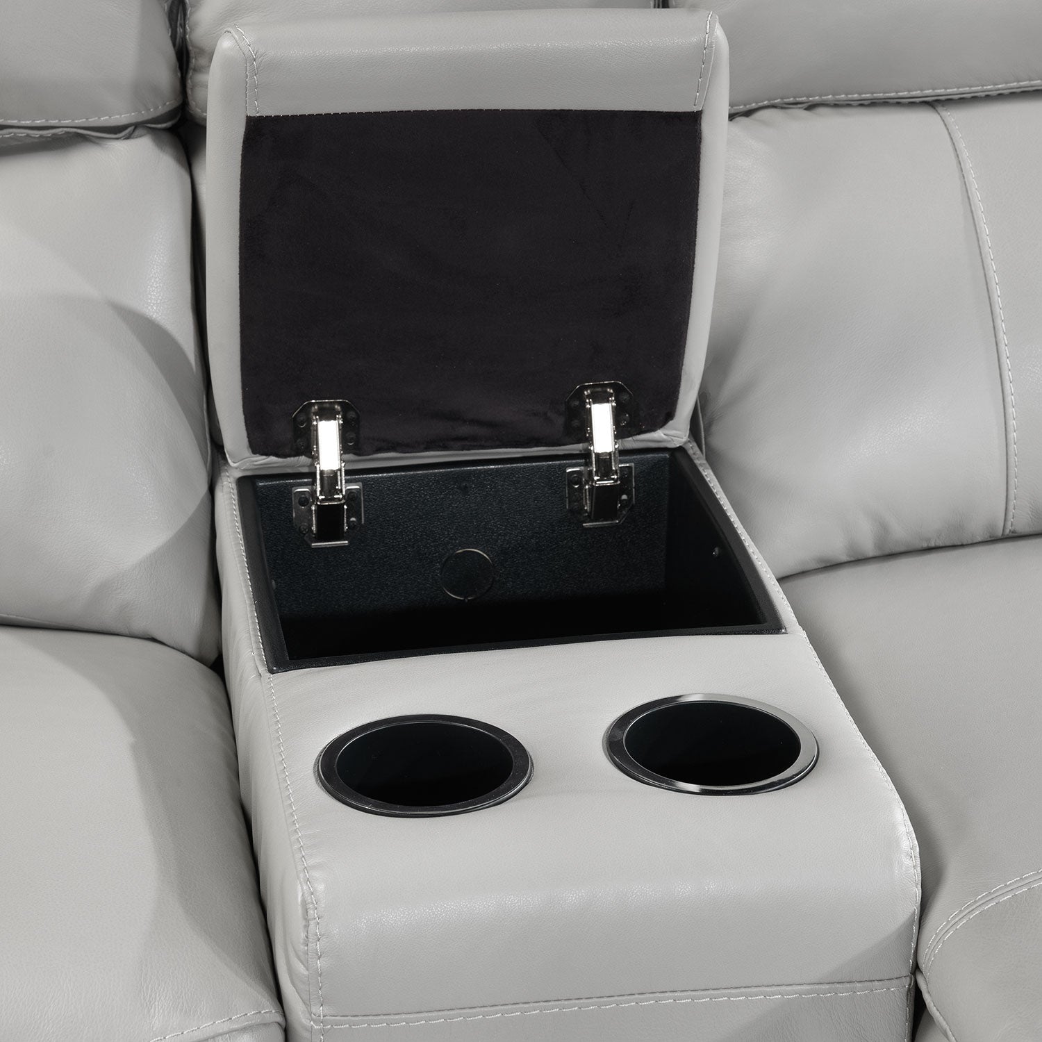 Holton Leather 4-Piece Sectional with Right-Facing Chaise - Grey