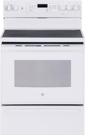 GE Cuisinière électrique 5,0 pi³ à convection blanc JCB840DKWW