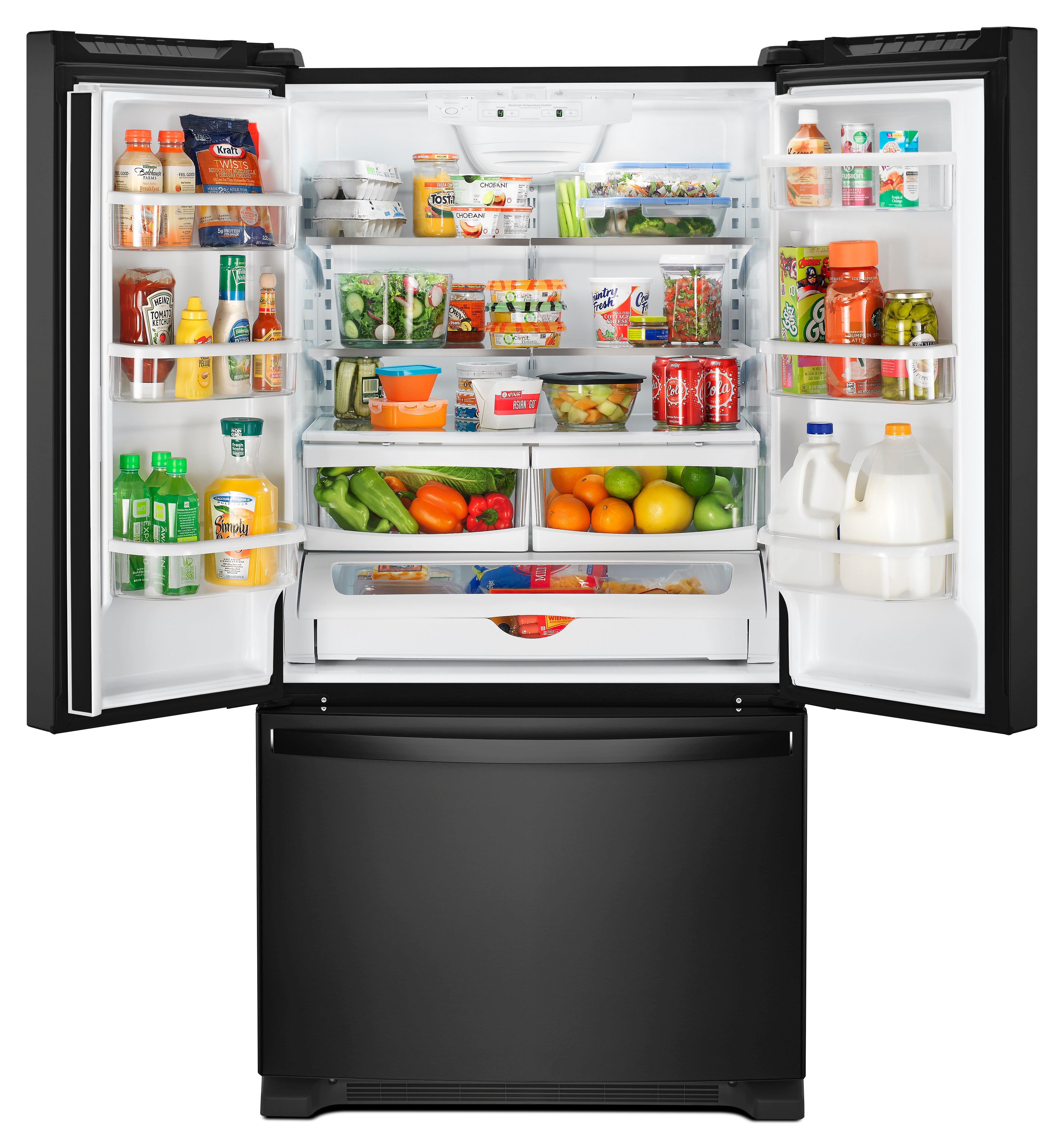 Whirlpool Black Freestanding French Door Refrigerator (22 Cu. Ft.) - WRF532SMHB