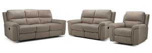 Roarke Ens. Sofa, causeuse et fauteuil inclinables - gris argent