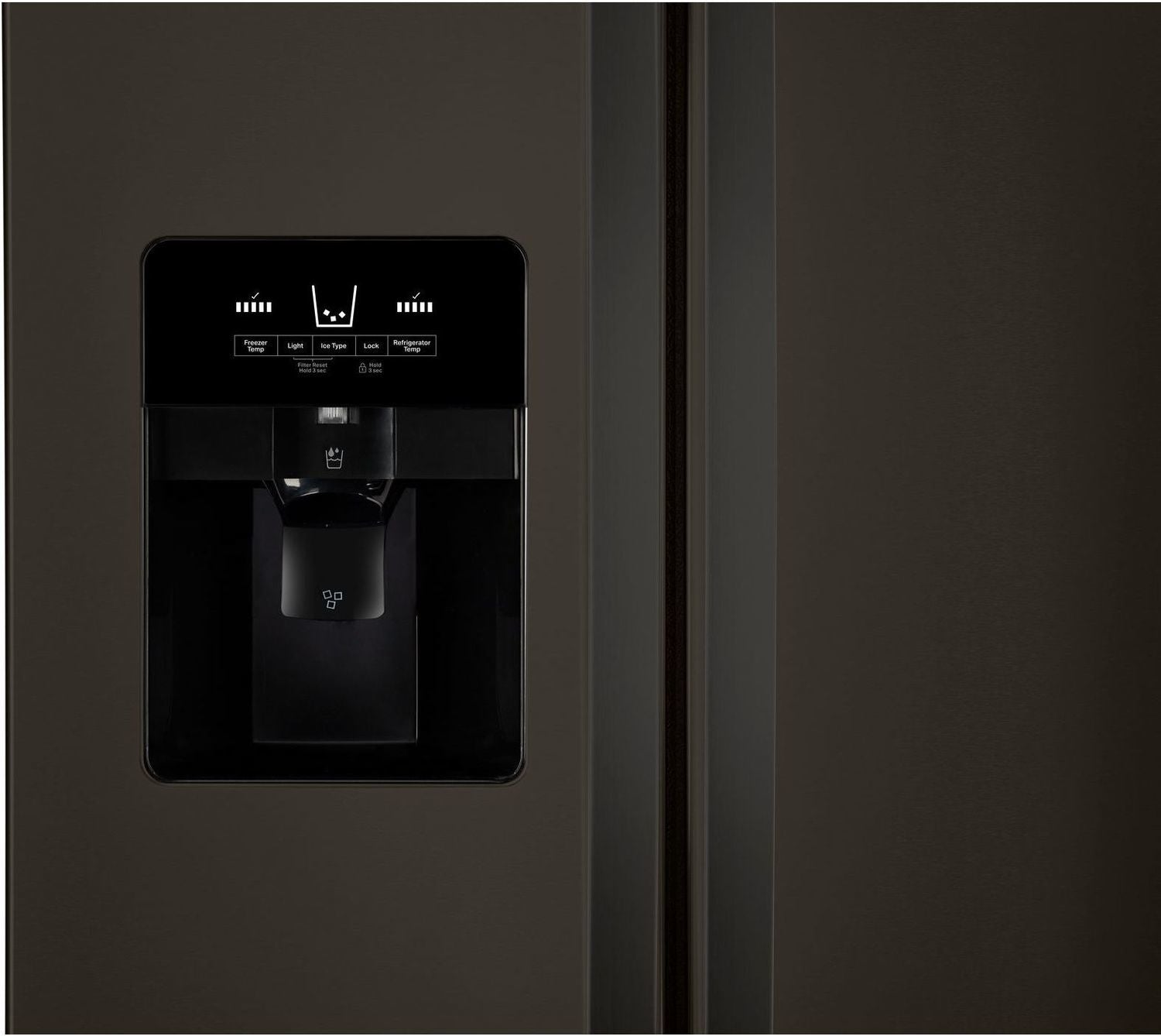 Whirlpool 35.88" 25 Cu. Ft. Black Stainless Steel Side-by-Side Refrigerator - WRS325SDHV