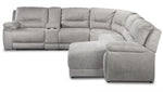 Pasadena 6-Piece Reclining Sectional with Right-Facing Chaise - Light Grey