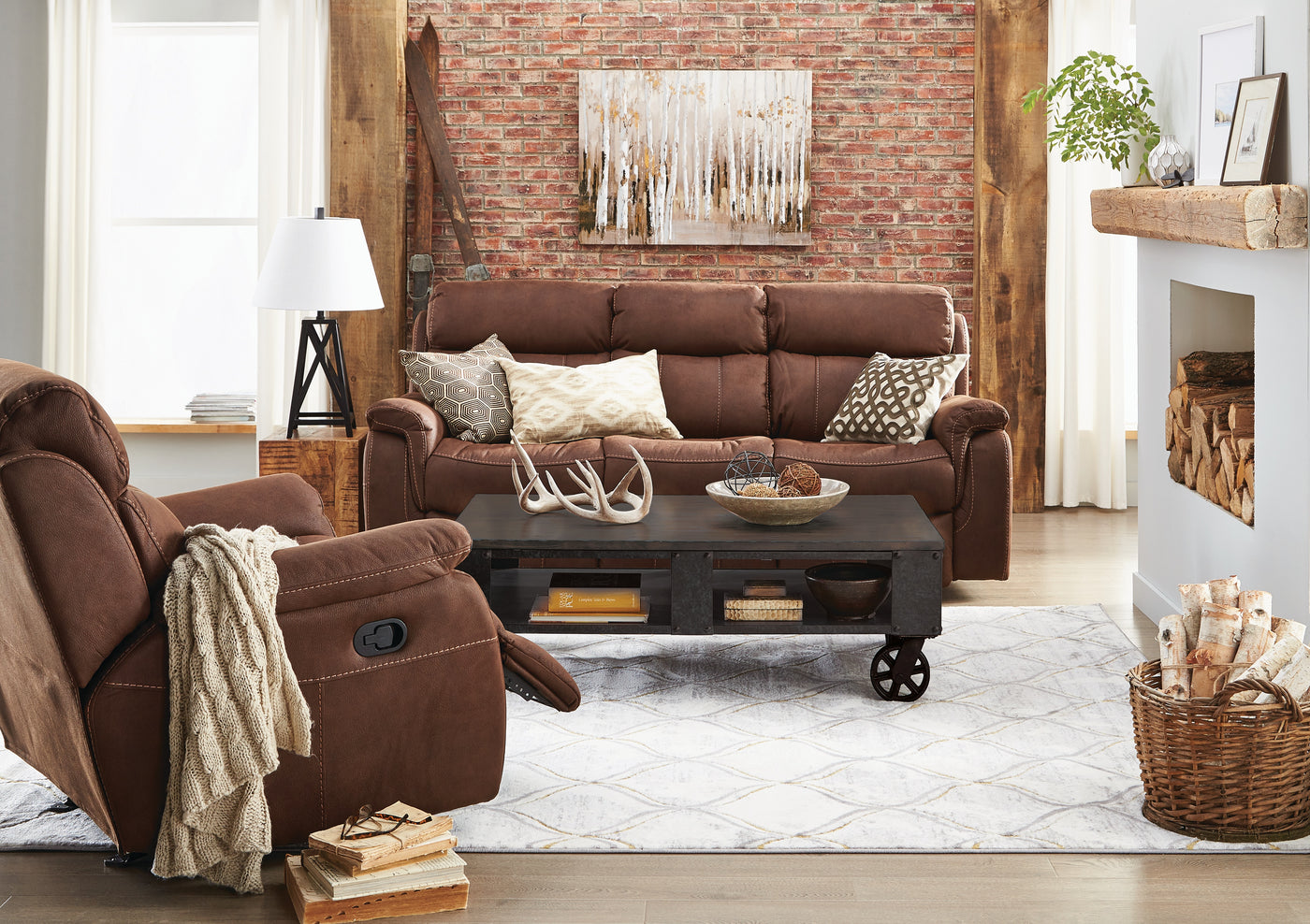 Morrow Reclining Sofa - Saddle Brown