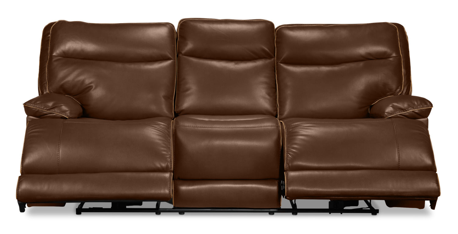 Lanette Power Reclining Sofa - Dark Brown