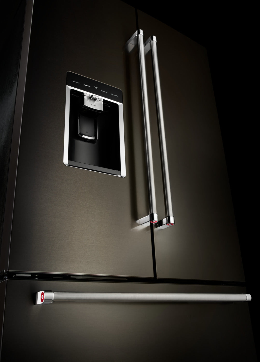 KitchenAid 36" 23.8 Cu. Ft. Black Stainless Steel Counter-Depth French Door Refrigerator - KRFC704FBS