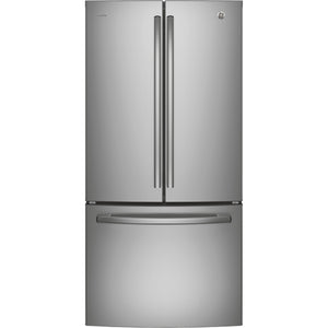 GE Profile Réfrigérateur 24,8 pi³ avec porte à 2 battants 33 po acier inoxydable résistant aux traces de doigts PNE25NYRKFS