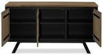 New York Server - Weathered Oak and Black