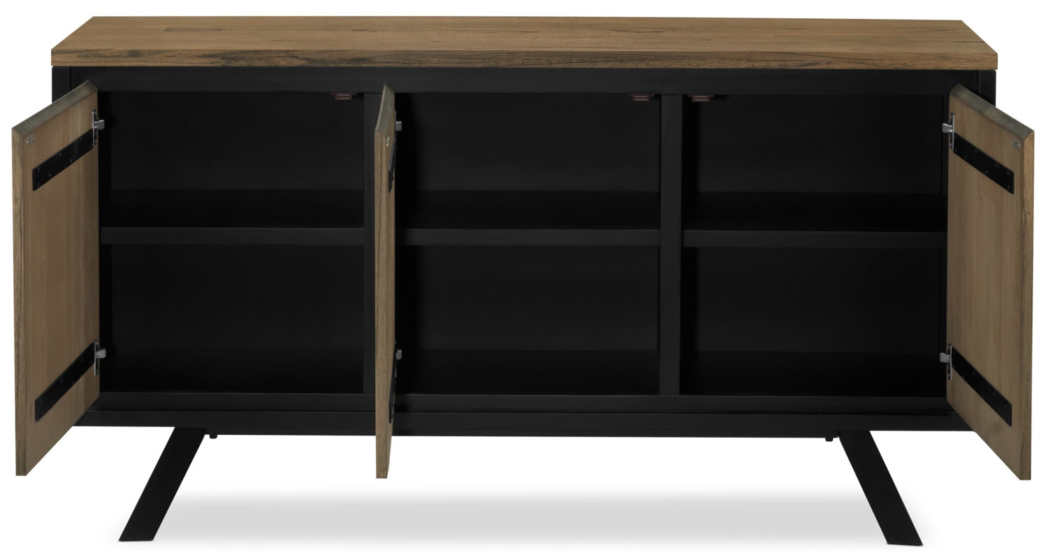 New York Server - Weathered Oak and Black