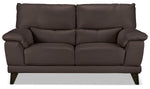 Braylon Leather Loveseat - Dark Chocolate