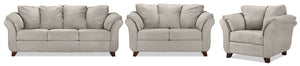 Collier Ens. Sofa, causeuse et fauteuil - gris pâle