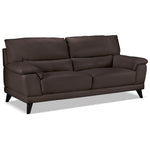 Braylon Leather Sofa and Chair Set - Dark Chocolate