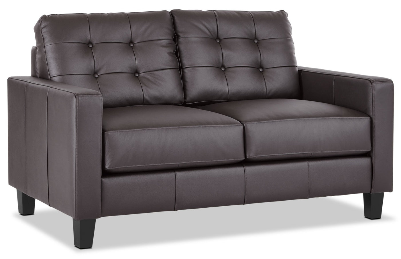 Kylie Leather Loveseat - Coffee